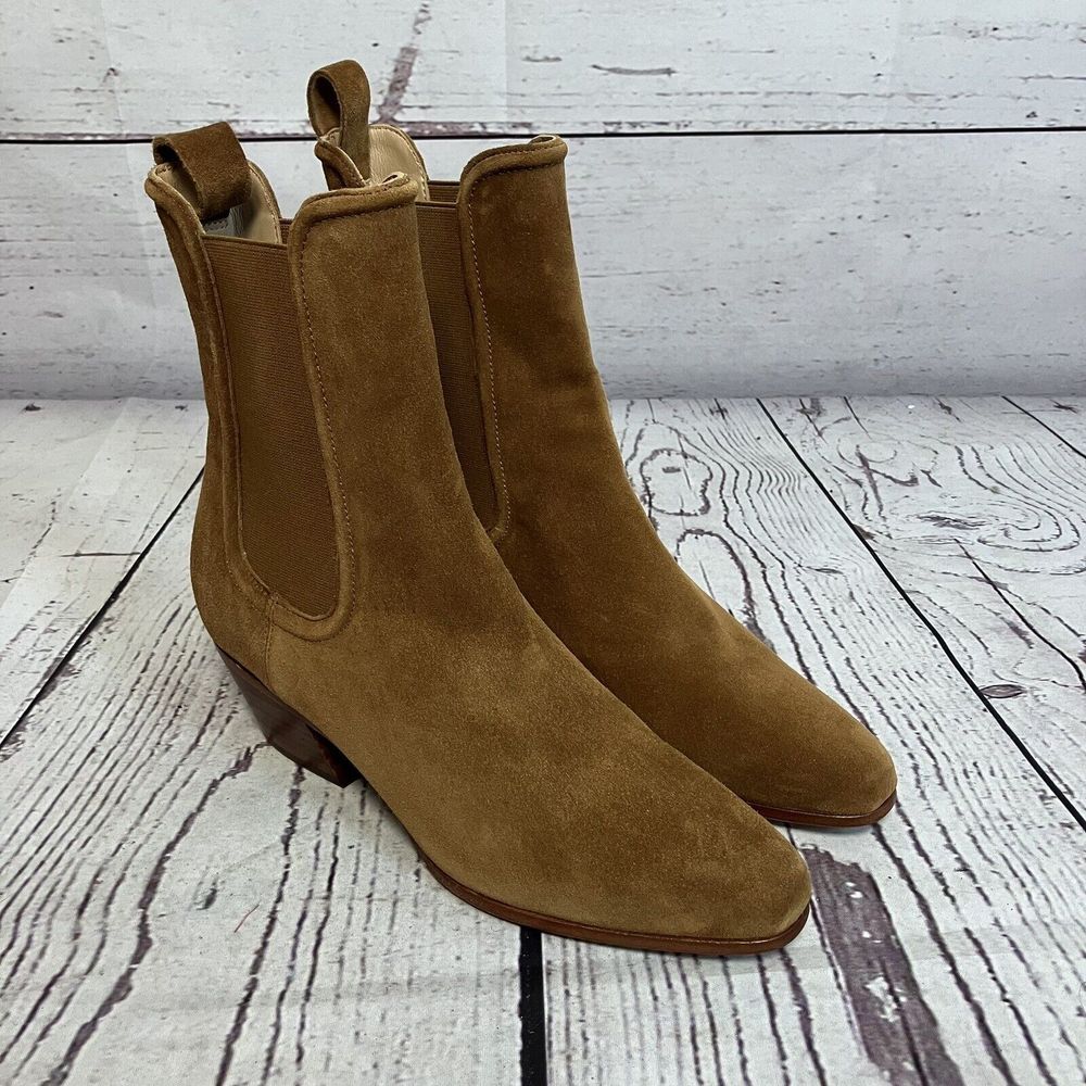 Veronica Beard Boots Womens 7M Lada Chelsea Pull On Caramel Brown